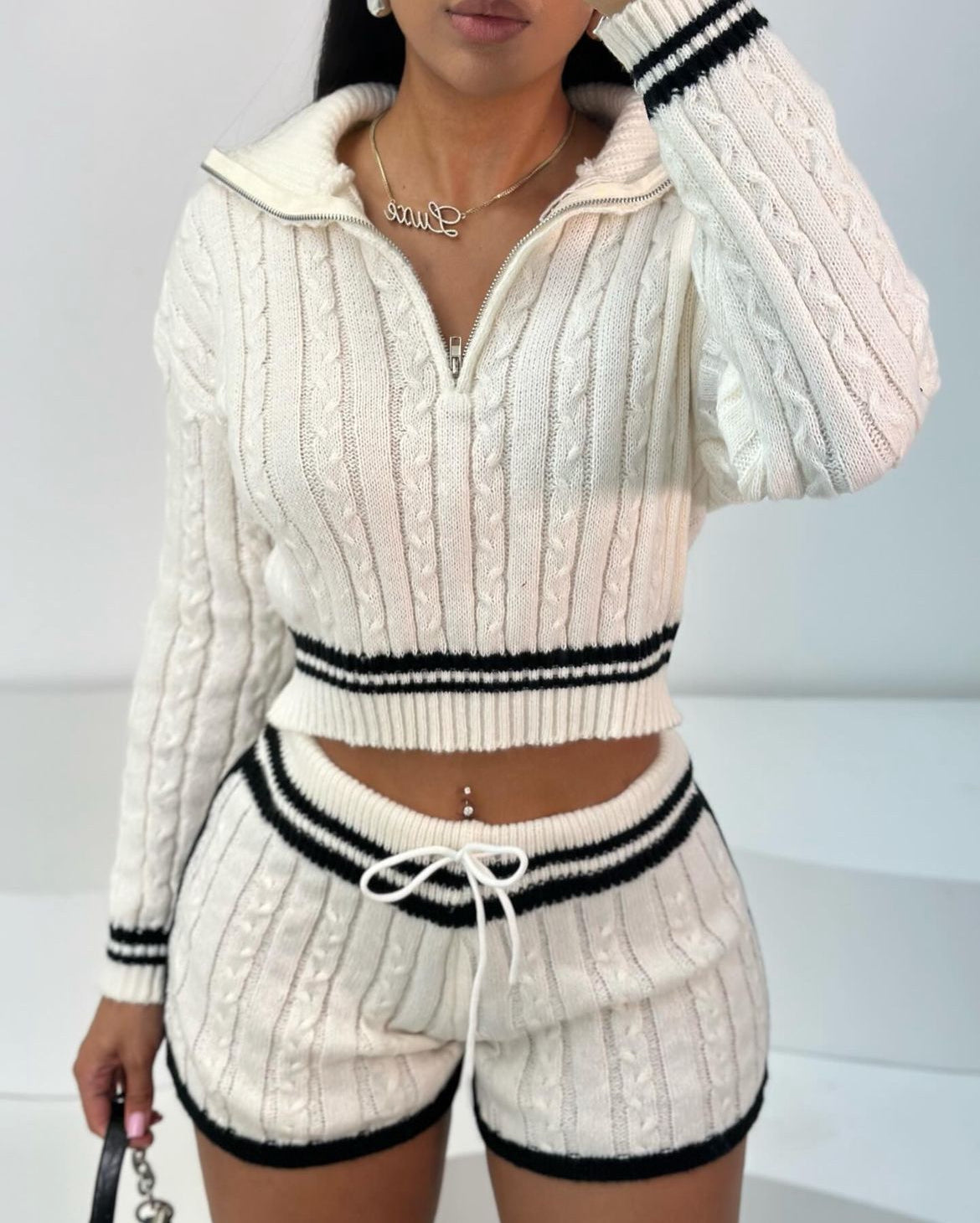 Chilling Out 2-Piece Cozy Knit Sweater and Shorts Set