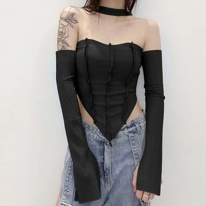 Fool In Love Long Sleeve Off Shoulder Top